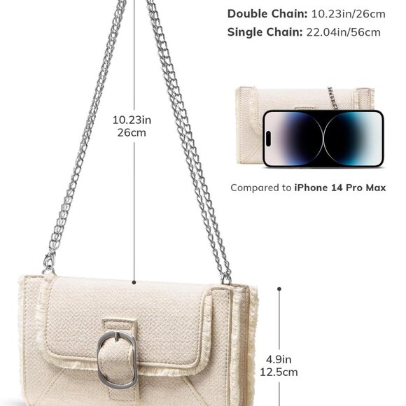 Crossbody Bag for Women Leather Small Purse Cellphone Wallet Adjustable Chain - Picture 3 of 7